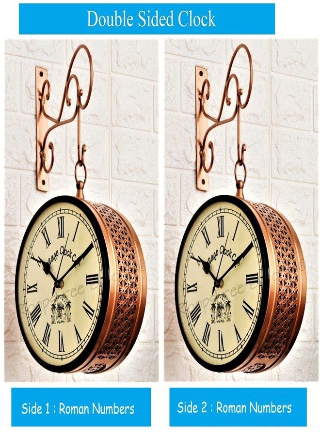 Vintage Clock Handcrafted Double Side Wall Clock 1 Year Warranty / 6557-8-RR - Image 2
